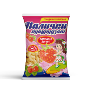Sweet unglazed corn sticks Strawberry-yogurt 50g TM Ridny Lan